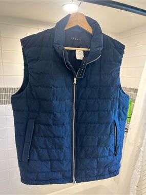 Holt Renfrew Theory Men's Quilted Navy Blue Zip-Front Vest